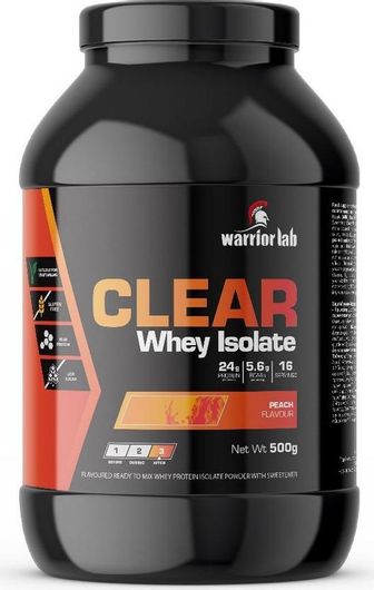 Warrior Lab Clear Whey Isolate Πρωτεΐνη Ορού Γάλακτος Χωρίς Γλουτένη με Γεύση Ροδάκινο 500gr