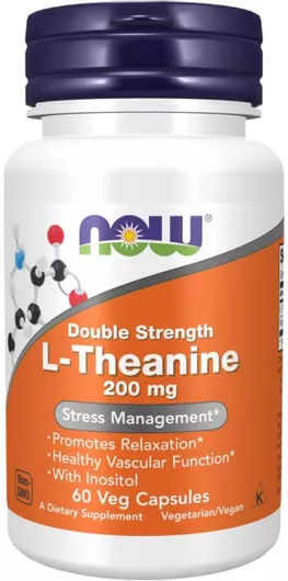 Now Foods L-Theanine 200mg 60 Φυτικές Κάψουλες