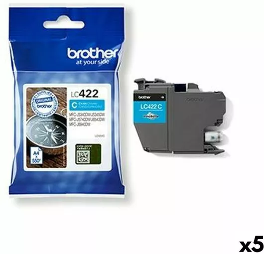 Brother LC422 Γνήσιο Πακέτο 5 Μελανιών Εκτυπωτή InkJet Κυανό