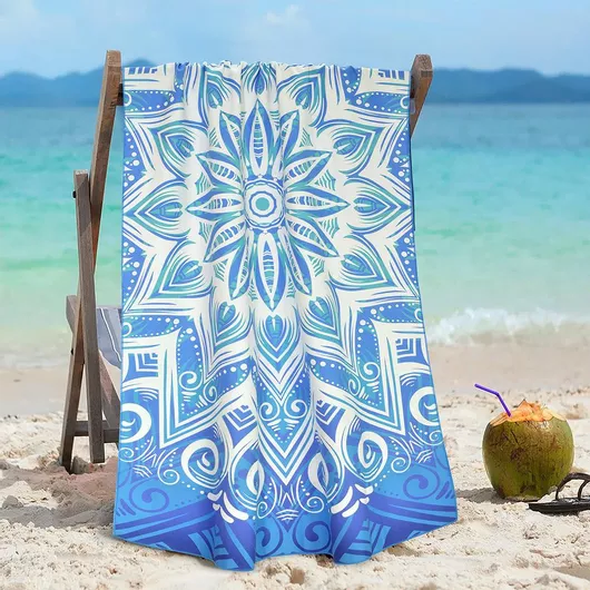 Πετσέτα Microfiber Lino Home Θαλάσσης 160x80cm Mantala Blue