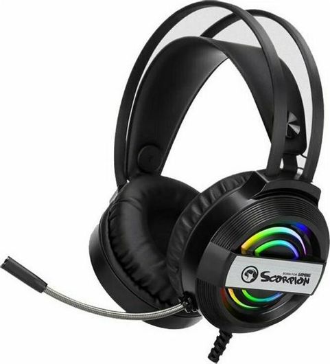 Gaming Headset Marvo Scorpion HG8902 Over Ear με Σύνδεση USB Μαύρο
