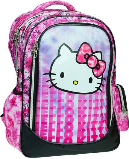Σχολική Τσάντα Πλάτης Δημοτικού Gim Hello Kitty Tie Dye Ροζ