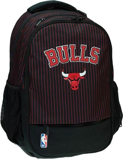 Σχολική Τσάντα Πλάτης Δημοτικού Back Me Up Chicago Bulls Black Retro Κόκκινο / Μαύρο
