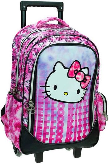Σχολική Τσάντα Τρόλεϊ Δημοτικού Gim Hello Kitty Tie Dye Ροζ