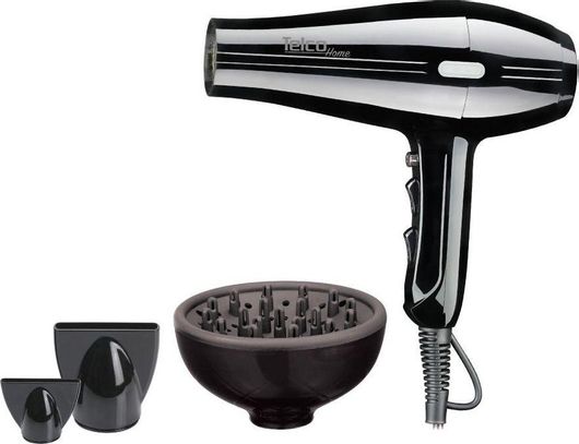Πιστολάκι Μαλλιών Telco Ionic Επαγγελματικό με Φυσούνα 2200W Μαύρο