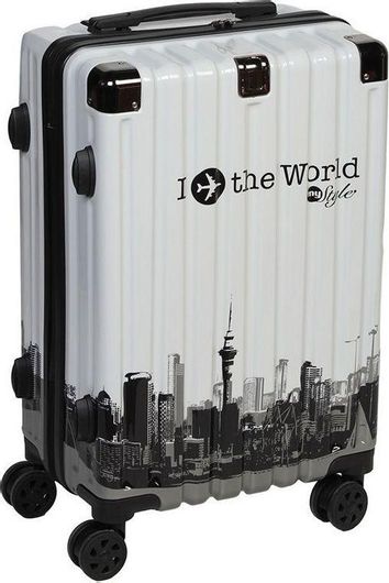 Βαλίτσα Ταξιδίου Keskor Καμπίνας Σκληρή Ύψους 23cm με 4 Ρόδες Λευκό