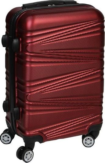 Βαλίτσα Ταξιδίου Keskor Καμπίνας Σκληρή Ύψους 56cm με 4 Ρόδες Μπορντό