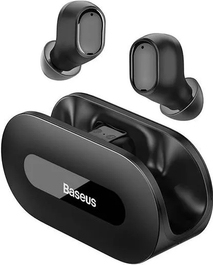 Baseus Bowie EZ10 In-ear Bluetooth Handsfree Ακουστικά με Θήκη Φόρτισης Μαύρο