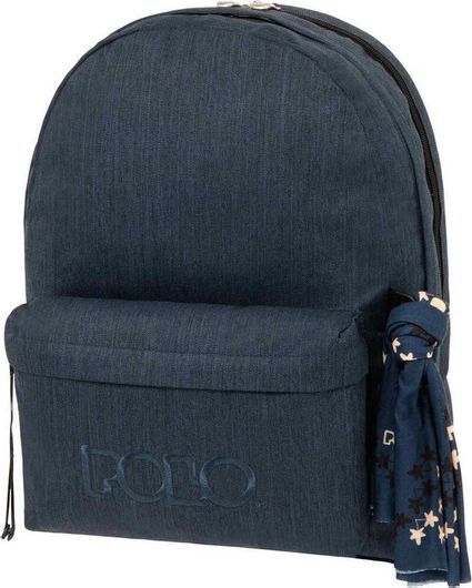Σχολική Τσάντα Πλάτης Γυμνασίου / Λυκείου Polo Original With Scarf Μπλε