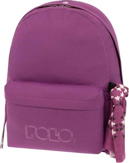 Σχολική Τσάντα Πλάτης Γυμνασίου / Λυκείου Polo Original With Scarf Μοβ