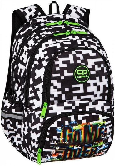 Σχολική Τσάντα Πλάτης Δημοτικού Coolpack Spiner Termic Big Game Over Μαύρο / Λευκό