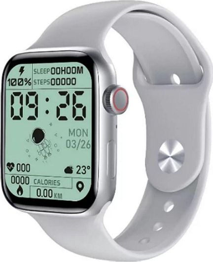 Smartwatch HW22 44mm Plastic Case & Silicone Strap Silver