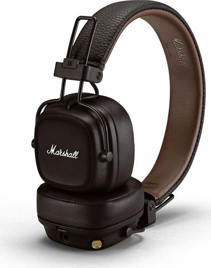 Headphones Marshall Major IV Ασύρματα / Ενσύρματα On Ear με 80 ώρες Λειτουργίας & Quick Charge Καφέ