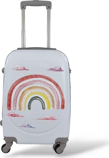 Βαλίτσα Ταξιδίου Playbags Καμπίνας Σκληρή Ύψους 36cm με 4 Ρόδες Λευκό