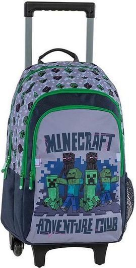 Σχολική Τσάντα Τρόλεϊ Δημοτικού Graffiti Minecraft Adventure Club Μπλε / Γαλάζιο