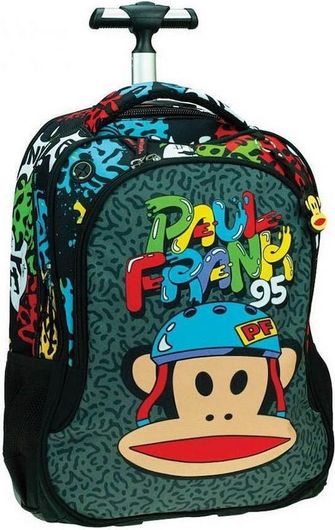 Σχολική Τσάντα Τρόλεϊ Δημοτικού Back Me Up Paul Frank Skate Πολύχρωμο
