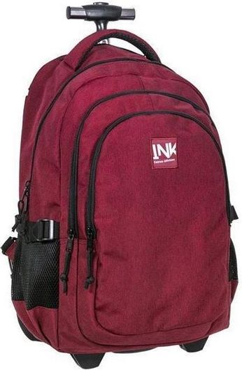 Σχολική Τσάντα Τρόλεϊ Δημοτικού Ink Purplish Κόκκινο