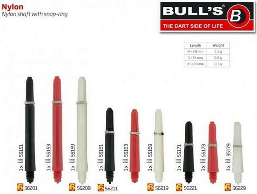 Βελάκια Bull's Nylon Shaft Ουρές για Medium Black