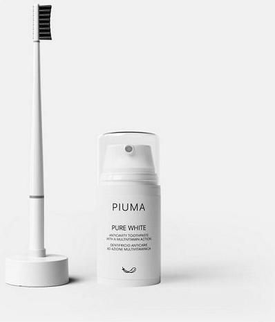 Οδοντόκρεμα Piuma Pure White κατά της Τερηδόνας Mint 75ml & Μέτρια Οδοντόβουρτσα Λευκό