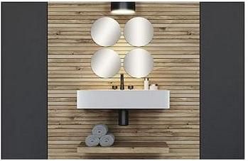 Καθρέπτης Μπάνιου Plastona Στρογγυλός Σετ 30x30cm 06.854499