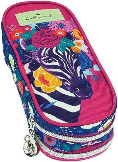Σχολική Κασετίνα Hallmark Zebra Διπλή Πολύχρωμο