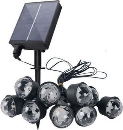 Ηλιακά Φωτιστικά Σετ 10τμχ Επιτοίχια Γιρλάντες με Τηλεχειριστήριο