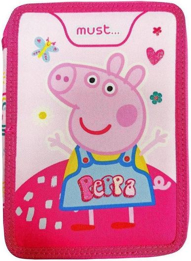 Κασετίνα Must Peppa Pig Διπλή Γεμάτη Ροζ