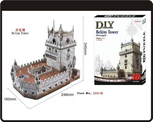 Puzzle Belem Tower, Portugal 3D 54 Κομμάτια