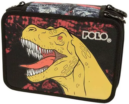 Polo Dinosaur Κασετίνα με 3 Θήκες Μαύρο