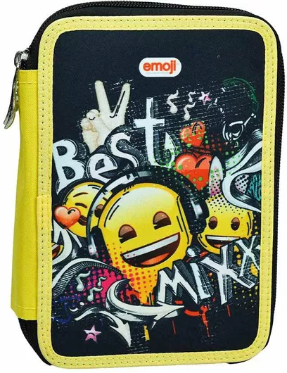 Gim Emoji Best Mix Κασετίνα με 2 Θήκες Κίτρινο