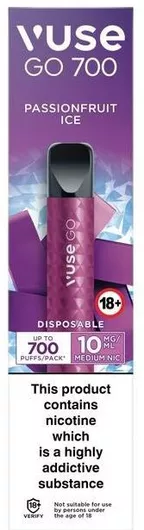 Ηλεκτρονικό Τσιγάρο μιας Χρήσης Vuse Go 500 Εισπνοών Passionfruit Ice 2ml 20mg