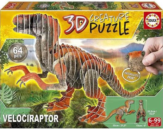Puzzle Velociraptor 3D 64 Κομμάτια