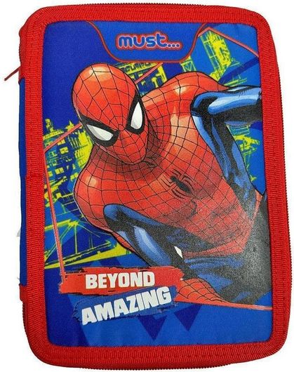 Must Team Spiderman Κασετίνα Γεμάτη με 2 Θήκες Μπλε