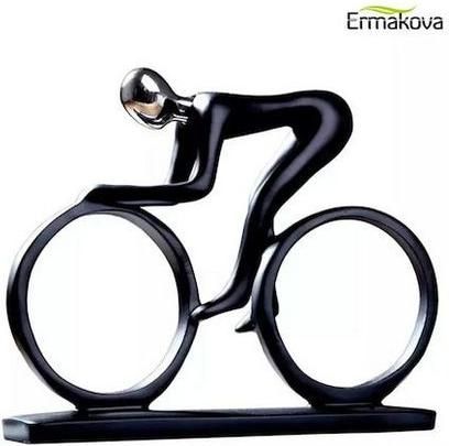 Διακοσμητικό Αγαλματίδιο "Ποδηλάτης" Πολυρητίνης 21cm