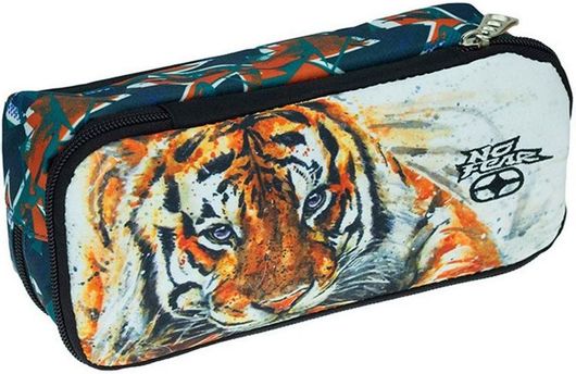 Κασετίνα Back Me Up No Fear Asia Tiger Οβάλ 2 Θήκες Πολύχρωμο
