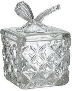 Φοντανιέρα Click Γυάλινη με Καπάκι 8x8x11cm Διάφανο