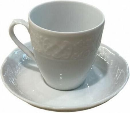 Φλιτζάνι Καφέ Σετ Φλιτζάνια Καφέ από Πορσελάνη Λευκά Σετ 6τμχ