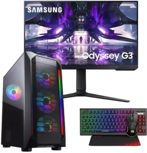 Gaming Desktop PC Vengeance Ultra-X1 & Samsung Odyssey G32A VA Gaming Monitor 24" Ryzen 7-7700 / 32GB DDR5 / 1TB SSD & 2TB HDD / GeForce RTX 4060 Ti / No OS