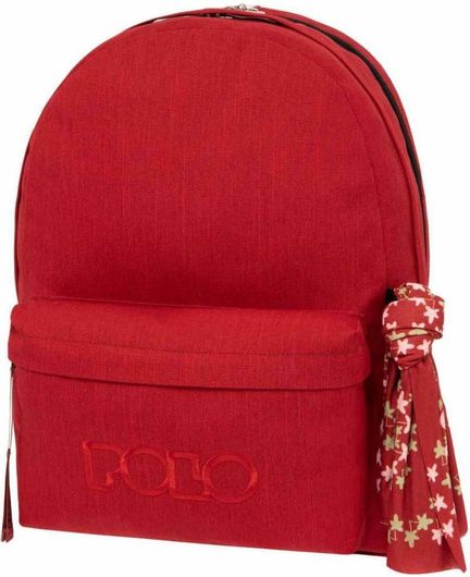 Σχολική Τσάντα Πλάτης Γυμνασίου / Λυκείου Polo 901235-3101 Original Double Scarf Κόκκινο