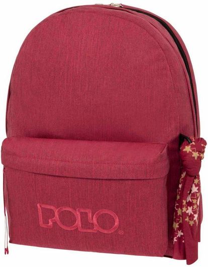 Σχολική Τσάντα Πλάτης Γυμνασίου / Λυκείου Polo 901235-4200 Original Double Scarf Μπορντό