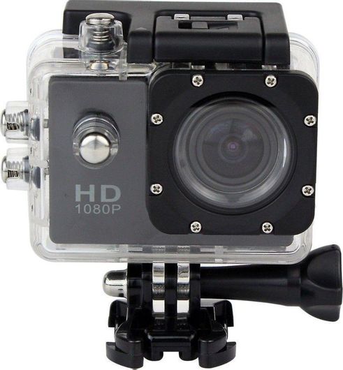 Action Camera H265 Full HD 1080p Υποβρύχια με Θήκη με WiFi Μαύρο με Οθόνη 2"