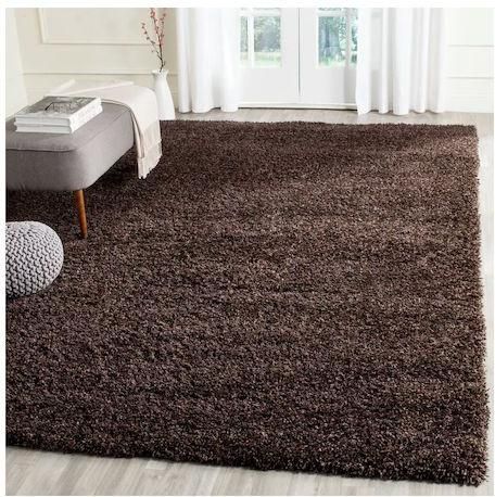 Χαλιά Shaggy Shine Pe σε Απόχρωση Καφέ 120x170cm