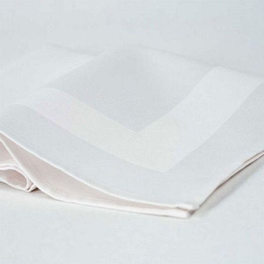 Τραπεζομάντηλο Le Blanc Satin Band Line Καρέ Βαμβακερό Λευκό 53x53cm