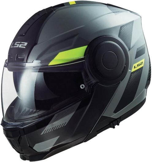 Κράνος Μηχανής LS2 FF902 Scope Max Flip-Up ECE 22.05 1650gr με Sunvisor XS Grey / H-V Yellow