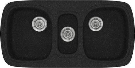 Νεροχύτης Sanitec Classic Ένθετος από Συνθετικό Γρανίτη Μ97xΠ51cm Granite Black