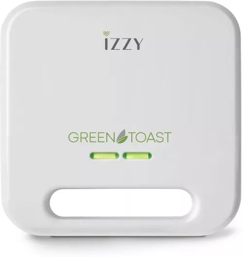 Τοστιέρα Izzy Green Toast IZ-2010 με Αποσπώμενες Πλάκες για 2 Τοστ 800W Λευκό