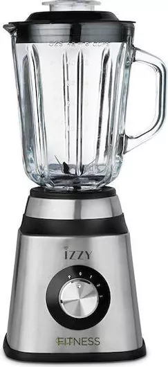 Μπλέντερ Izzy IZ-1601 για Smoothies με Γυάλινη Κανάτα 1.5lt 1000W Inox