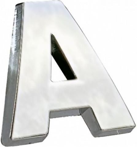 Αυτοκόλλητο Αυτοκινήτου Auto Gs Γράμμα 3D "A" σε Ασημί
