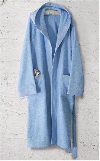 Μπουρνούζι Rythmos Amadeus με Κουκούλα Medium Σιέλ