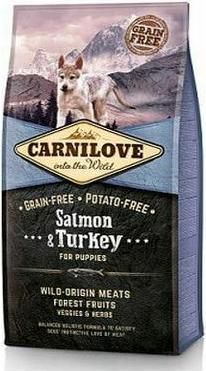 Carnilove Salmon & Turkey Puppy 4kg Ξηρά Τροφή χωρίς Σιτηρά για Κουτάβια με Γαλοπούλα και Σολομό